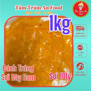 Bánh Tráng Sợi Cam 1kg cắt từ bánh vuông đỏ cuộn bơ