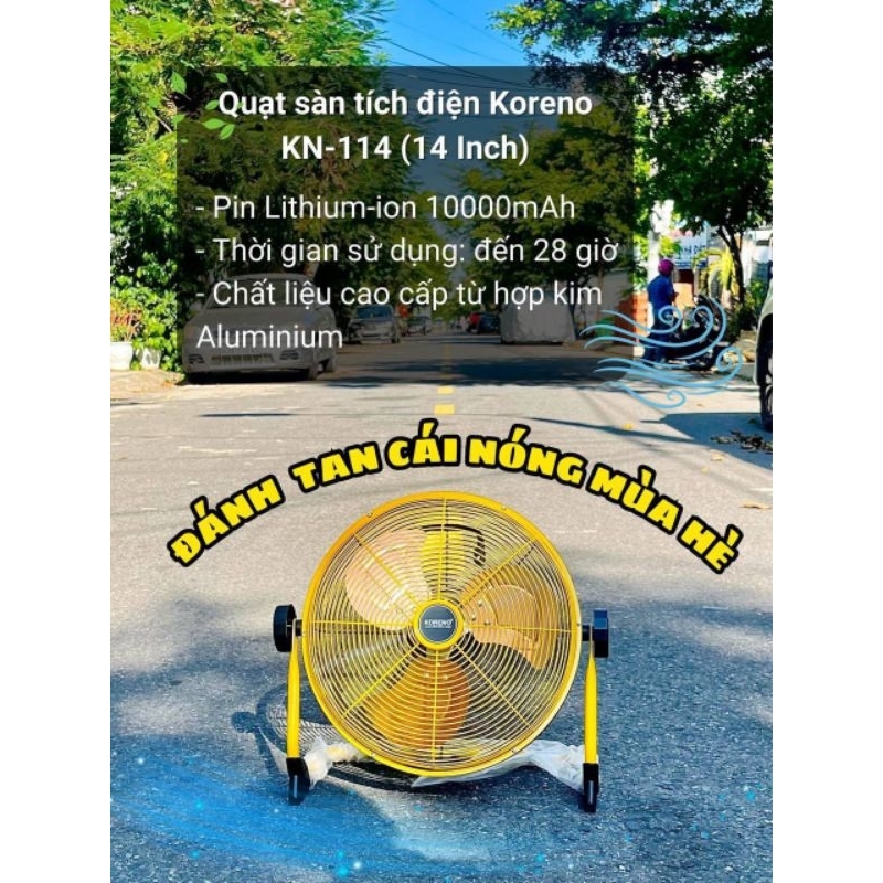 Quạt sàn tích điện KORENO KN114 - dung lượng 12000mAh