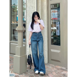 Quần jean ống rộng basic CHIBEST EQD63