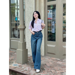 Quần jean ống rộng basic CHIBEST EQD63