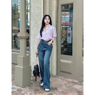 Quần jean ống rộng basic CHIBEST EQD63