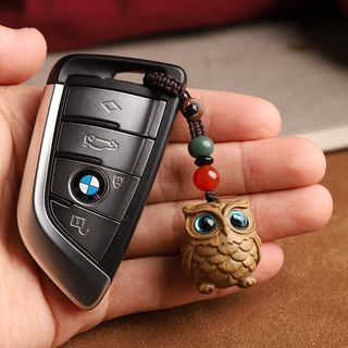 Móc Cú Mèo gỗ đàn hương dùng làm dây treo điện thoại, móc chìa khóa, treo balo túi xách Tiệm An Yên