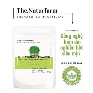 Bột cỏ lúa mì organic sấy lạnh siêu mịn Naturfarm 50gr/100gr 