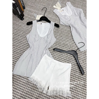SET ÁO LỠ VÀ QUẦN ZIP PHỐI REN