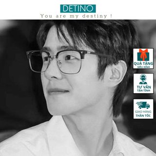 Mắt kính nam thời trang, gọng kính cận cạnh vuông tròn kim loại không độ chống ánh sáng xanh và tia UV đẹp Hot, K20