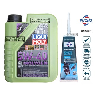 ( GIÁ KM ) Combo (1L) Dầu nhớt xe tay ga LIQUI MOLYGEN 5W40 1000ML + Nhớt lap hộp số Fuchs - Shopnhottot