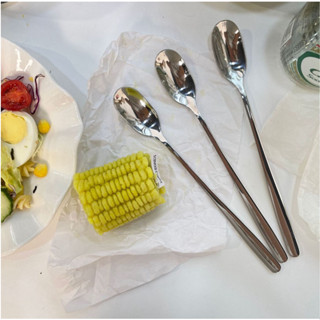 Muỗng Cà Phê Đầu Dài Inox304 Không Gỉ Cán Dài 20,5cm DÀY ĐẸP Muỗng Tráng Miệng Muỗng Trộn Muỗng Gia Vị Muỗng Trà Sữa