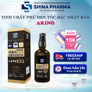 Xịt Nấm Linh Chi Kích Đen Tóc Akino Nhật Bản - Xịt Đen Tóc Akino Thảo Dược Phủ Bạc, Nuôi Tóc Đen Dày Chắc Khỏe 100ml