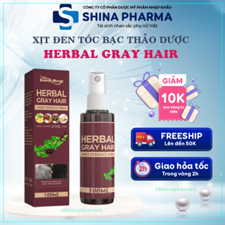 Xịt Đen Tóc Herbal, Herbal, Tinh Chất Linh Chi Đen Tóc Herbal, Herbal Gray Hair, Serum Phủ Bạc Làm Đen Tóc An Toàn
