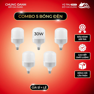 Combo 5 bóng đèn led 30w, bảo hành 12 tháng