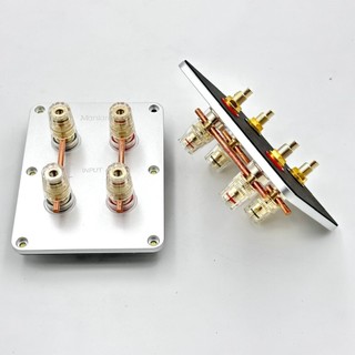Trạm loa, hậu loa, máng loa 4 cầu cao cấp chơi bi-amp bi-wire nhôm phay nguyên khối