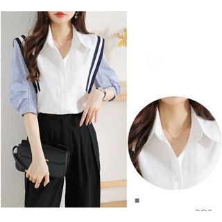 ÁO SƠ MI TAY XẾP LY PHỐI SỌC CÁCH ĐIỆU MỚI 𝑭𝑹𝑬𝑬𝑺𝑯𝑰𝑷💕[Giá gốc tận xưởng] ÁO KIỂU NỮ CÔNG SỞ -ÁO SƠ MI