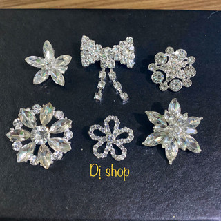 Nút hoa đính đá size đế lồi