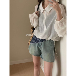 306 sơ mi tơ giấy tay bo rút eo