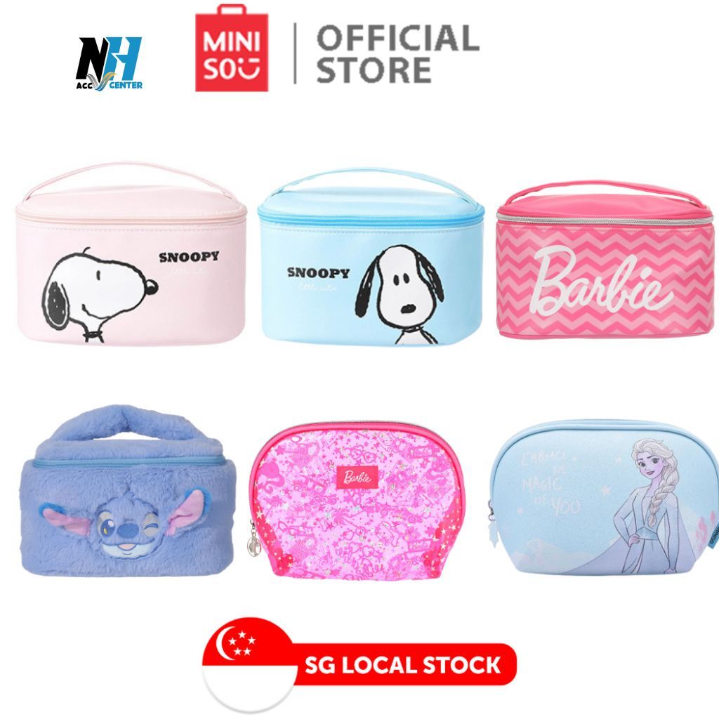Túi đựng mỹ phẩm trang điểm cho nữ Bộ sưu tập MINISO (Snoopy/ Disney Frozen/ Stitch/ Barbie) Túi đựn