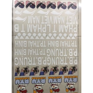 Hình ủi ép nhiệt IN THEO YÊU CẦU INBOX SHOP] Tên-Số cầu thủ,in áo cầu lông,bàn là tại nhà rất đẹp[Gía khuyến mãi]Luck