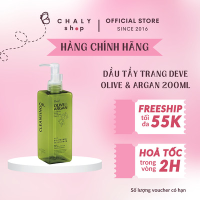 Dầu tẩy trang cấp ẩm - sáng da Olive & Argan Deve Cleansing Oil Kumano 200ml Nhật Bản