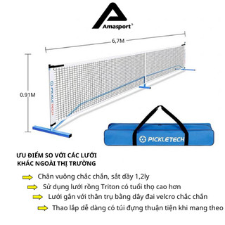 Trụ lưới di động Pickleball chính hãng AMA SPORT - nơi bán dụng cụ pickleball giá rẻ (loại ko bánh xe)