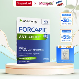 Viên uống giúp giảm rụng, kích thích mọc tóc Arkopharma Forcapil Anti-chute (hộp 30 viên)