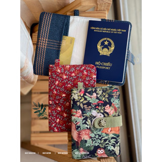  Ví đựng hộ chiếu handmade bằng vải hoạ tiết Retro  Passport cover   