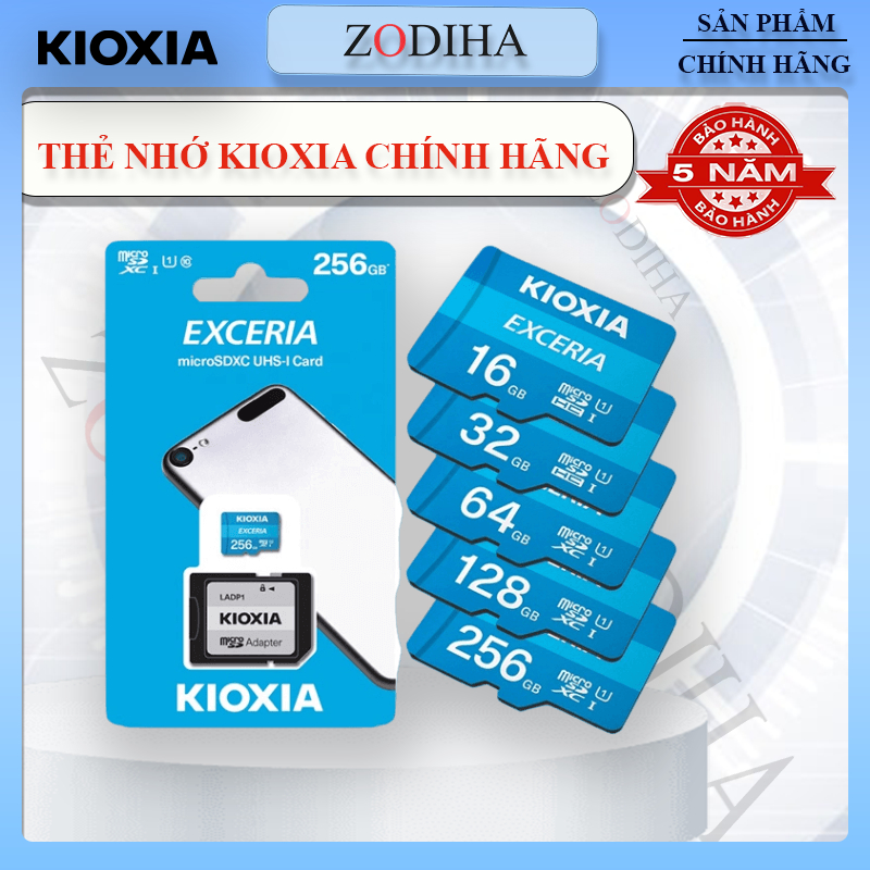 Thẻ nhớ MicroSD Toshiba KIOXIA 32GB/ 64GB/ 128GB, Class 10 UHS-I - 100Mb/s, Dùng Cho Camera, Máy ảnh, Bảo Hành 5 Năm
