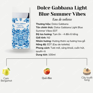 Nước Hoa Nữ D&G Light Blue Summer Vibes EDT