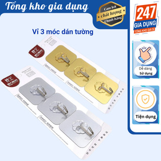 Vỉ 3 móc dán tường siêu chắc, vỉ 3 móc dán tường