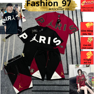 Bộ Quần Áo, Bộ Paris Nam, Áo Paris Jor Đan In Chữ Paris Siêu Đẹp- Bộ Cộc Jor Đan Chất Liệu Poly Cá Sấu Thoáng Mát 2024