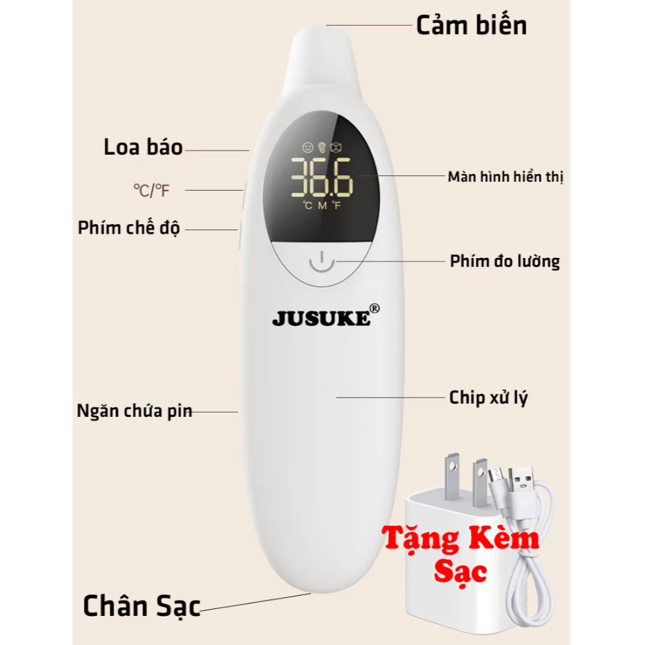 Nhiệt kế hồng ngoại JUSUKE 3 chế độ đo nhanh chóng tiện lợi chính xác bảo hành 1 năm