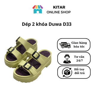 Dép nữ quai ngang 2 khóa đế bánh mì 6cm chống trơn chất Eva nhẹ size 36-39 màu nâu,đen,kem,bơ D33