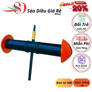 Sáo đơn d20 d25 d30 d35 d40 âm vang lắp diều hàng thủ công miệng gỗ mít kèm que cắm