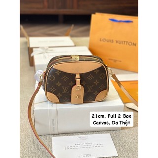 Túi Đeo Vai Chéo LV Deauville Mini Dáng Bầu Size 21 Da Thật 2 Ngăn Full 2 Box (NHẮN TRƯỚC SHOP KIỂM KHO)