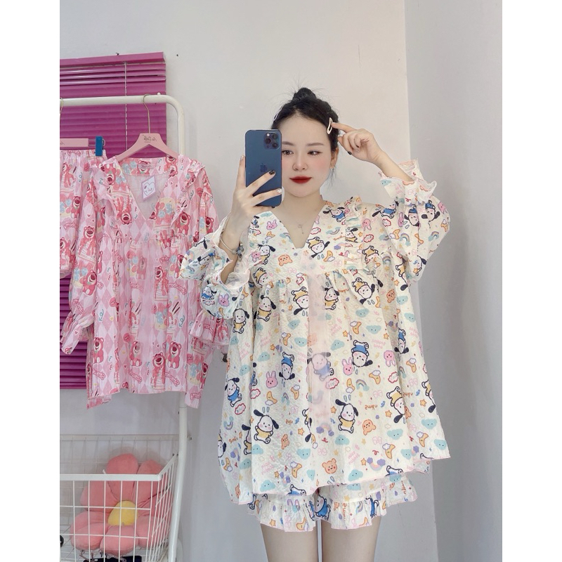 đồ Bộ Babydoll lụa xốp bigsize 60-90kg