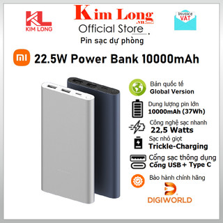 Pin sạc dự phòng Xiaomi 10000 mAh 22.5W Gen 4 Usb Type-C (in/out) - Hàng chính hãng