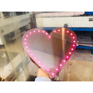 Combo làm đèn trái tim đôi 32 led màu hồng