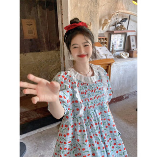 Đầm babydoll cherry phối ren - Mii