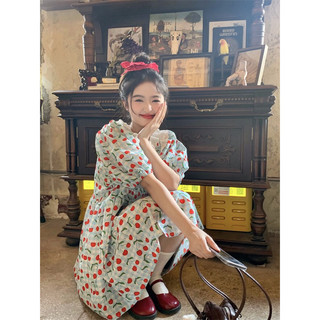 Đầm babydoll cherry phối ren - Mii