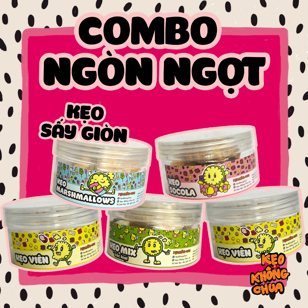 Combo NGÒN NGỌT 5 sản phẩm: Chew, Alpenliebe, Socola, Marshmallows, Mix - KẸO SẤY GIÒN KKC