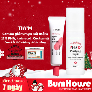 Combo giảm mụn, mờ thâm tia'm tinh chất pha 80ml và kem chấm mụn tia'm ac fighting cream 30ml