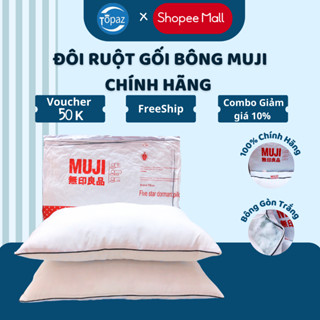 Một đôi ruột gối bông muji chính hãng TOPAZ nhập khẩu cao cấp chất liệu COTTON mang lại cảm giác mềm mại êm ái