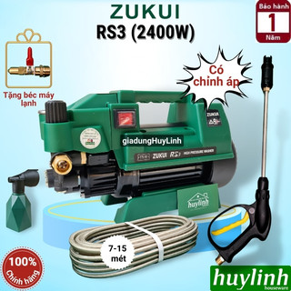 Máy xịt rửa xe Chỉnh Áp Zukui RS3 [2400W]  - Tặng béc phun máy lạnh, điều hòa + Thân nối súng