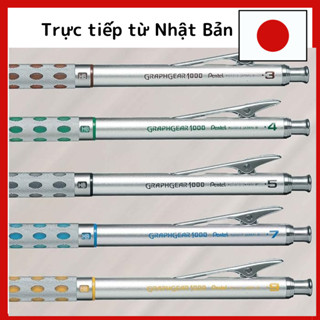 Bút chì phác thảo cơ học Pentel Graphgear 1000 0,3mm 0,4mm 0,5mm 0,7mm 0,9mm Thân kim loại có khía/kẹp đồ thị 1000 [Trực tiếp từ Nhật Bản]