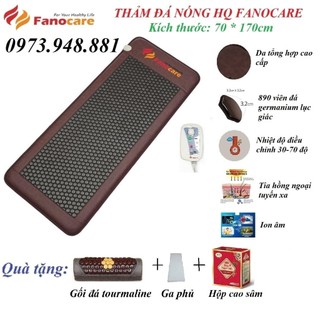 Thảm đá nhiệt nóng Fanocare KT 70*170cm đá lục giác đen