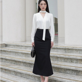 Váy nữ Binky Skirt dáng dài gấu vẩy đuôi cá, Chân váy nữ chất vải tuyết nhung mềm mịn có độ rủ VVNT062403 