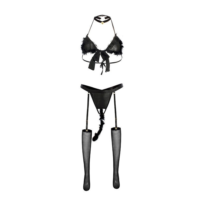 Cosplay mèo bông hư hỏng có đuôi dễ thương gợi cảm đồ ngủ liền thân miêu nữ đen trắng hồng quyến rũ BIKI HOUSE N339 | BigBuy360 - bigbuy360.vn