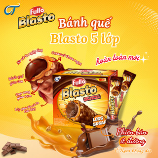 GIẢM GIÁ + QUÀ 100K _ Combo 2 hộp Ít Đường _ FULLO BLASTO Less Sugar _ Bánh quế choco caramel gạo rang (Hộp 180g)
