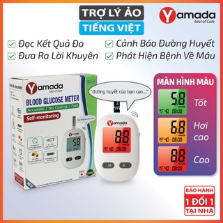 (Mới 2024) Máy đo đường huyết Yamada - Giọng nói tiếng Việt, thử tiểu đường, đo hồng cầu HCT