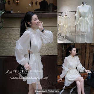 Váy tơ bèo khoét eo hàng 2 lớp QC