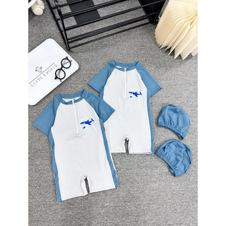 Đồ Bơi Liền Thân Bé Trai Kèm Mũ (8-30kg)
