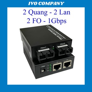 Thiết bị chuyển đổi quang điện 2 sợi media converter 2fo 2 quang 2 lan 1gbps
